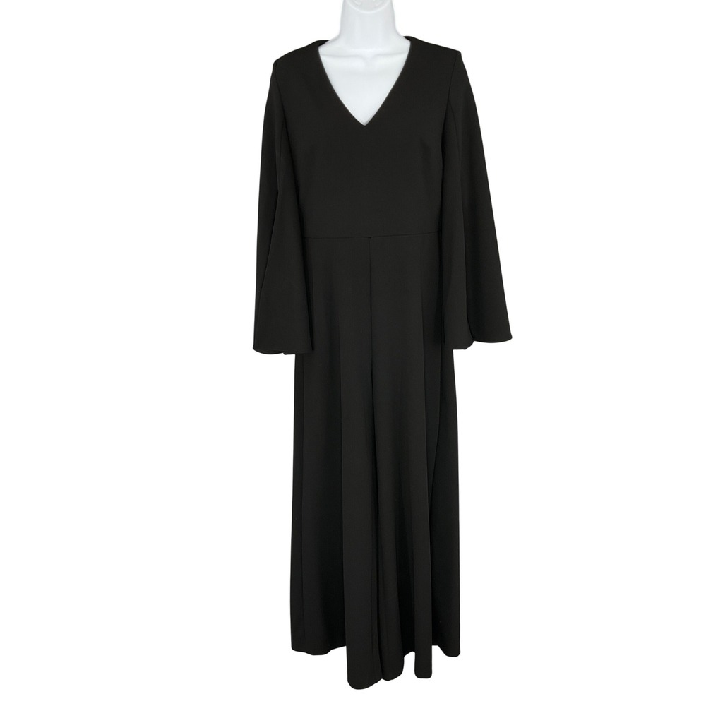 Just Taylor Black Jumpsuit VNeck Bell Sleeve Wide Leg Elegant Party Office Sz‎ 4